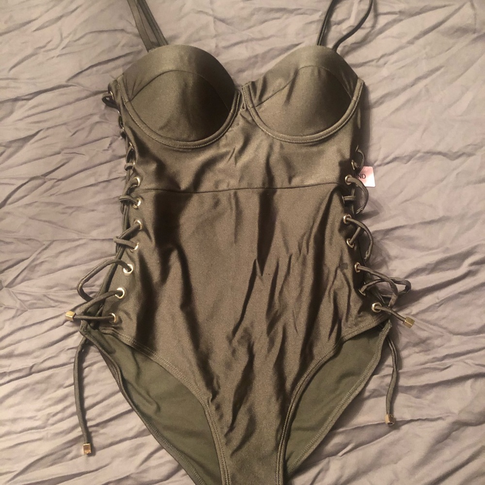 Brand New River Island hunter green bathing suit